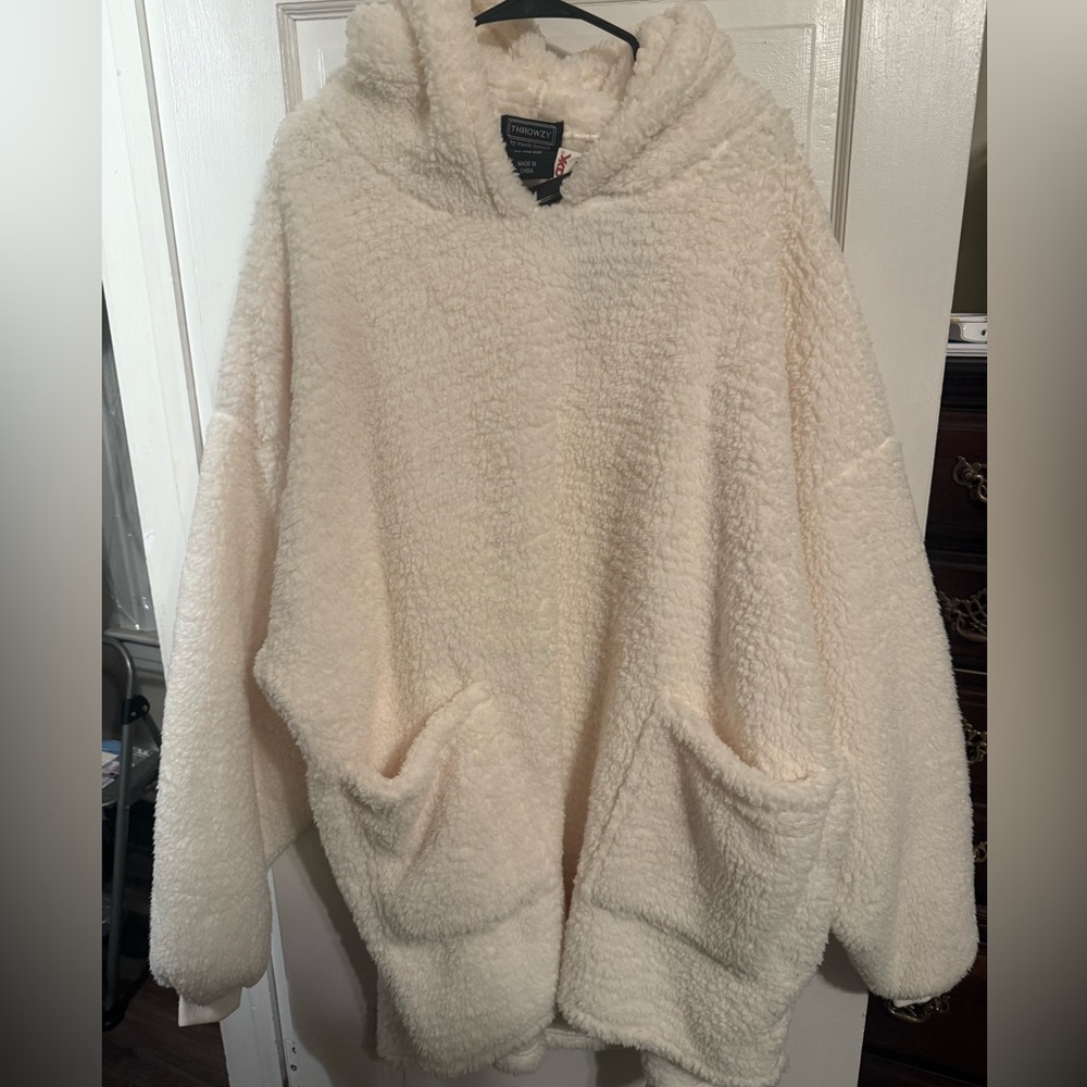 Women's Cream Sherpa Hoodie